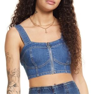 Denim Corset Crop Top